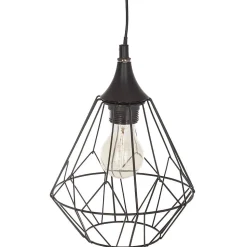 Suspension filaire Flave noire - métal D19 cm - Atmosphera