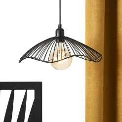 Suspension filaire Galt noire - métal D34 cm - Atmosphera