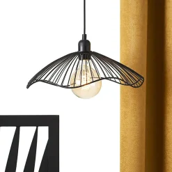 Suspension filaire Galt noire - métal D34 cm - Atmosphera