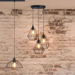 Suspension filaire Kaore noire - métal - Atmosphera