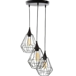 Suspension filaire Kaore noire - métal - Atmosphera