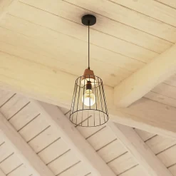 Suspension filaire Nut noire - métal D23 cm - Atmosphera