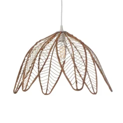 Suspension Flower en rotin IP20 Ø49 x H.85 cm coloris marron Lussiol