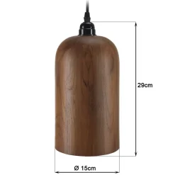 Suspension forme allongée 15x15cm en bois de teck recyclé