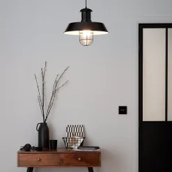 Suspension Genly GoodHome noir IP20 E27