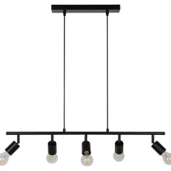 Suspension Ghlin 5 lumières E27 140W ⌀80xL.6xH.110cm noir GoodHome