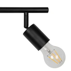 Suspension Ghlin 5 lumières E27 140W ⌀80xL.6xH.110cm noir GoodHome