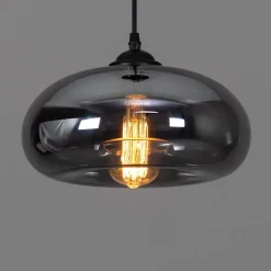 Suspension goutte d'eau verre fumé noire - Ellipse