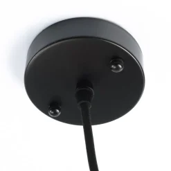 Suspension "goutte" 35x35cm rotin couleur naturelle et teck