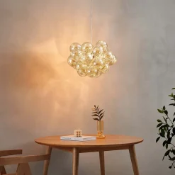 Suspension grappe décorative boules en verre ambrées - Maeli