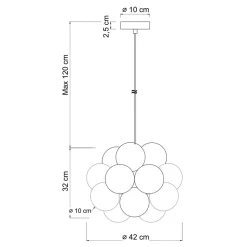 Suspension grappe décorative boules en verre ambrées - Maeli