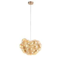 Suspension grappe décorative boules en verre ambrées - Maeli