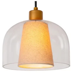 Suspension GUNHILD en verre avec 1xE27 - Transparent - Lucide