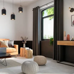 Suspension Hayott noir E27 15W IP20 Ø25 x H. 120 cm