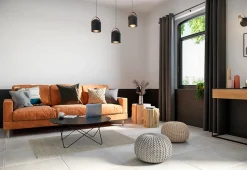 Suspension Hayott noir E27 15W IP20 Ø25 x H. 120 cm