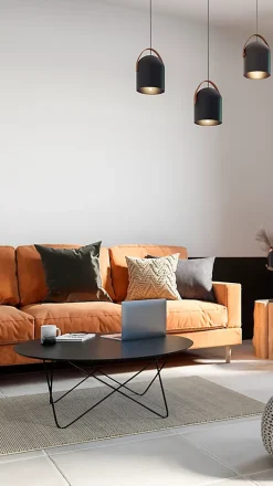 Suspension Hayott noir E27 15W IP20 Ø25 x H. 120 cm