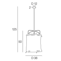 Suspension Hikari E27 40W IP20 ⌀38xH.125cm bambou coloris naturel Corep