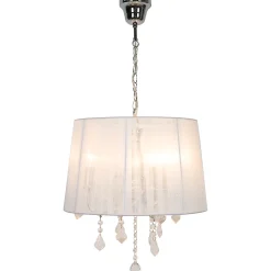 Suspension Hovland 3 lampes E14 IP20 argent et blanc