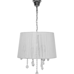 Suspension Hovland 3 lampes E14 IP20 argent et blanc