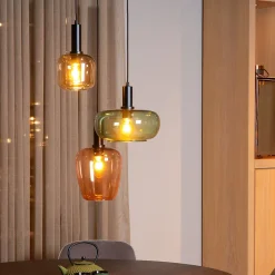 Suspension Ilona en verre colorés 3 lampes IP20 3 x E27 120W H.174cm Lucide
