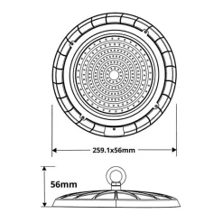 Suspension Industrielle LED - SILUMEN - HighBay UFO 100W - IP65 - Blanc Froid 6000K - Pack de 5