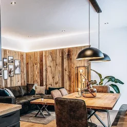 Suspension industrielle noire avec or 2 lumières - Magnax