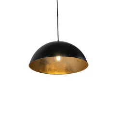 Suspension industrielle noire avec or 2 lumières - Magnax