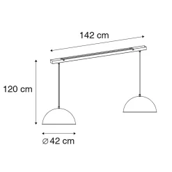 Suspension industrielle noire avec or 2 lumières - Magnax