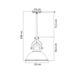 Suspension Industrielle Noire - Neris