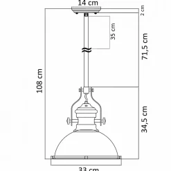 Suspension Industrielle Noire - Neris