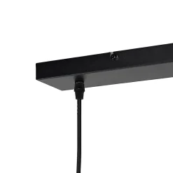 Suspension industrielle noire avec or 3 lumières - Magnax