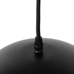 Suspension industrielle noire avec or 3 lumières - Magnax