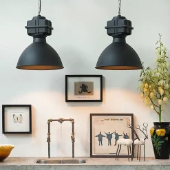 Suspension industrielle petite noire mate - Sicko