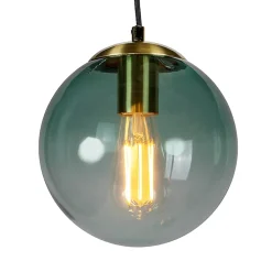 Suspension intelligente en laiton avec 3 WiFi ST64 avec verre bleu - Pallon