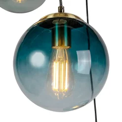 Suspension intelligente en laiton avec 3 WiFi ST64 avec verre bleu - Pallon