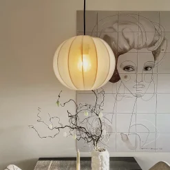 Suspension Japandi en soie blanche 30 cm - Plu