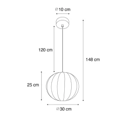 Suspension Japandi en soie blanche 30 cm - Plu