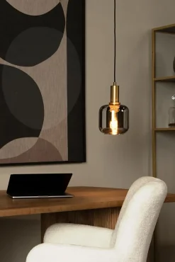 Suspension JOANET en verre avec 1xE27 - Fumé - Lucide