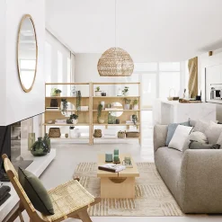 Suspension Joy - rotin et métal - D58 cm - Atmosphera