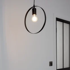 Suspension Kaitains E27 IP20 ⌀28cm noir