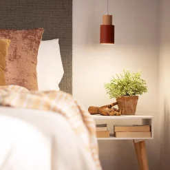 Suspension KIRA en Métal Marron et Bois Style Scandinave et Moderne E27