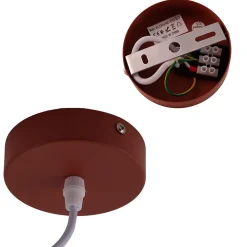 Suspension KIRA en Métal Marron et Bois Style Scandinave et Moderne E27