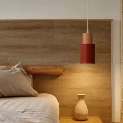 Suspension KIRA en Métal Marron et Bois Style Scandinave et Moderne E27