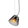 Suspension 'KORIE', lampe à suspension en métal noir, avec douille E27, D: 20cm, pour le salon et le bureau.