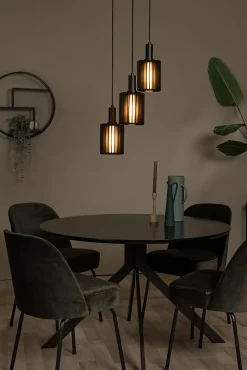 Suspension LAMBRES en aluminium avec 3xE27 - Noir - Lucide