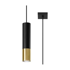 Suspension Lampe Noire Or pour Ampoule GU10 - SILUMEN - LED - Intérieur