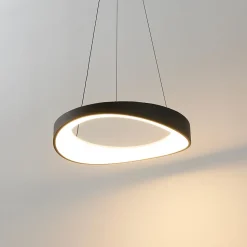 Suspension LED anneau noir minimaliste 52 cm - Belina