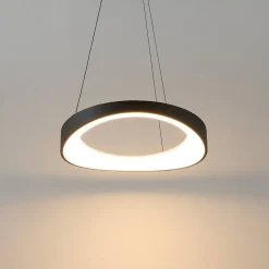 Suspension LED anneau noir minimaliste 52 cm - Belina