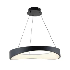 Suspension LED anneau noir minimaliste 52 cm - Belina
