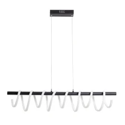 Suspension LED BELLEZA moderne métal et plastique noir et blanc LEDs fixes long 100cm salon salle à manger cuisine